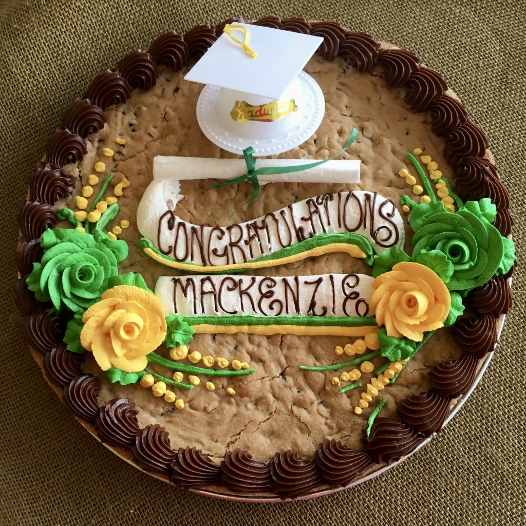 Giant Chocolate Chip Cookie Cake - Graduation 2020